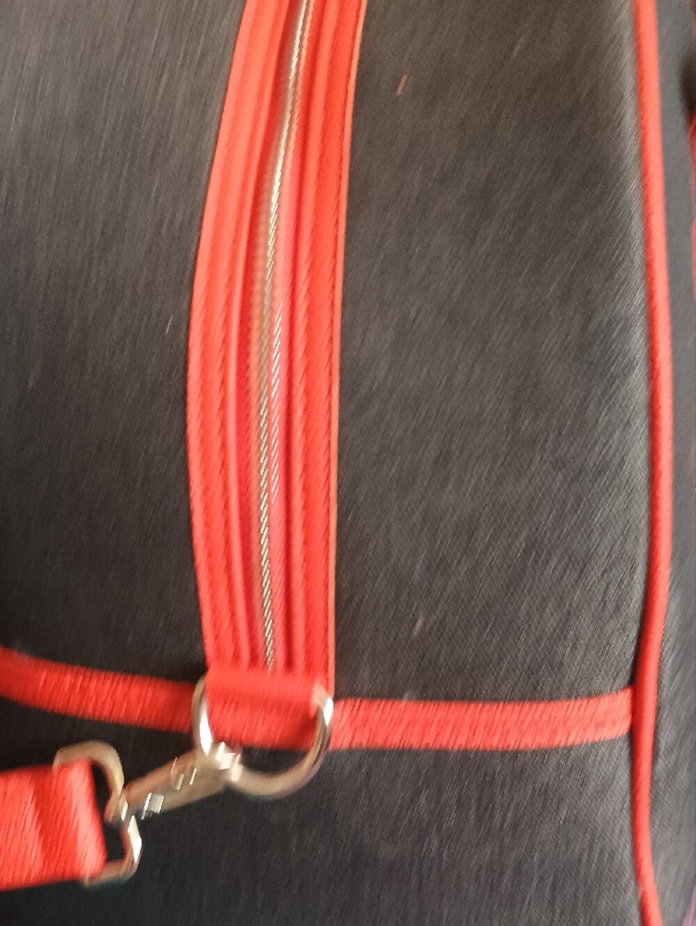 Von Dutch Red and Gray Embroidered Logo Satchel with Studded Buckles - Picture 11 of 12